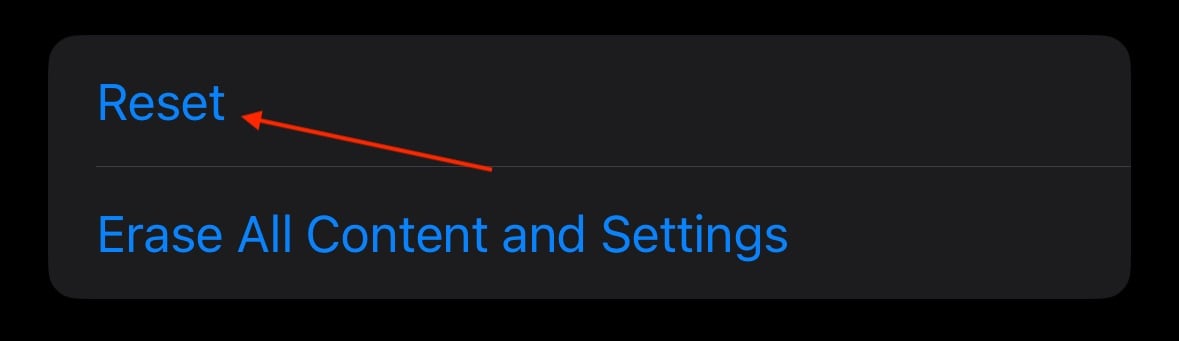 AirDrop Not Working iOS 17 Tap Reset